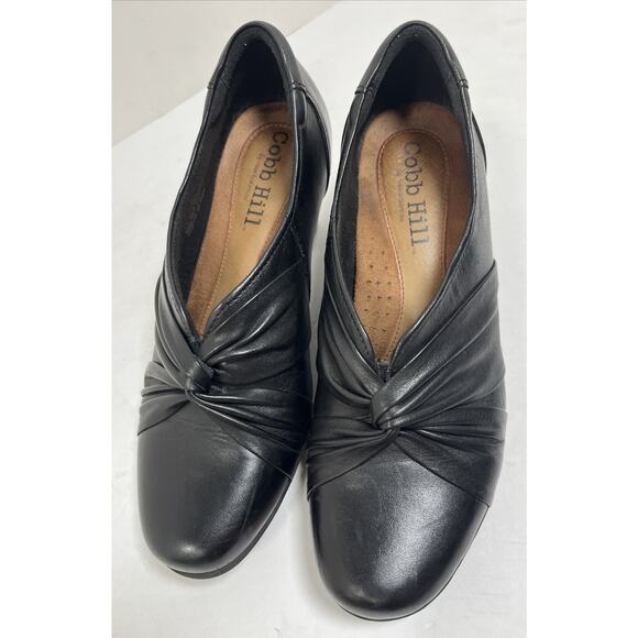 COBB HILL BY NEW BALANCE WOMEN'S COMFORT Black LEATHER SHOES SIZE US‎ 7M - Picture 1 of 9